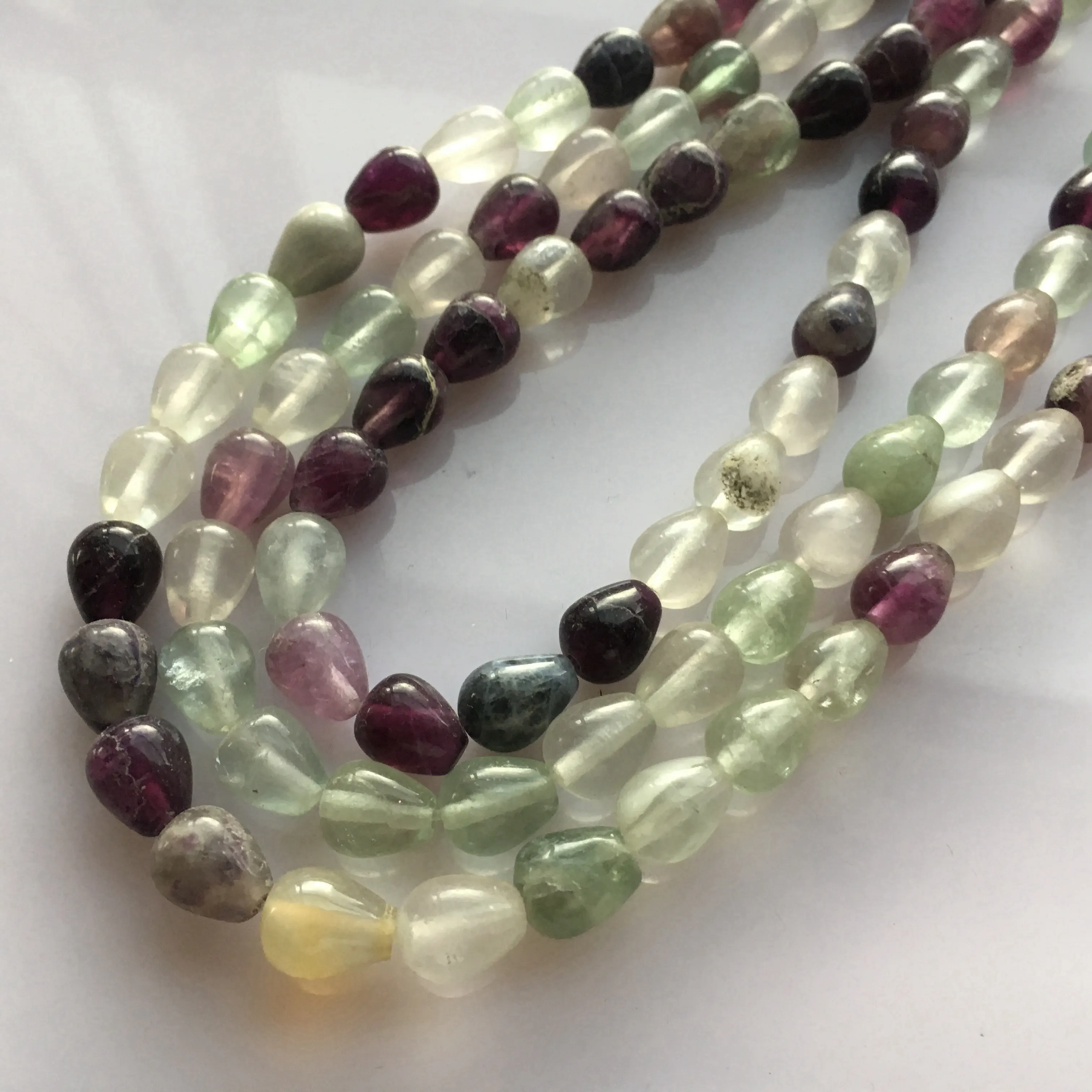 Флюорит каплевидный 8x10 мм натуральный драгоценный камень Бусины | Украшения и