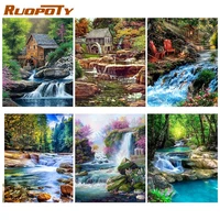 ruopoty diy scenery coloring by numbers paint by numbers house picture on canvas acrylic paints home decor