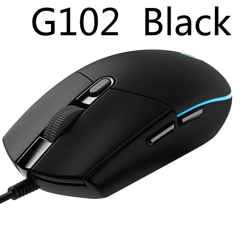 Logitech G502/M90/G102/G403/G402/G302/G90/MX518/G300S Hero программируемая игровая мышь 16000 dpi RGB игровая офисная мышь для ПК - Цвет: G102  Black