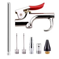 2021 air nozzle blow kit spray pneumatic tool kit nozzle compressor tools with 6 nozzles silver pneumatic blowing dust gun tool