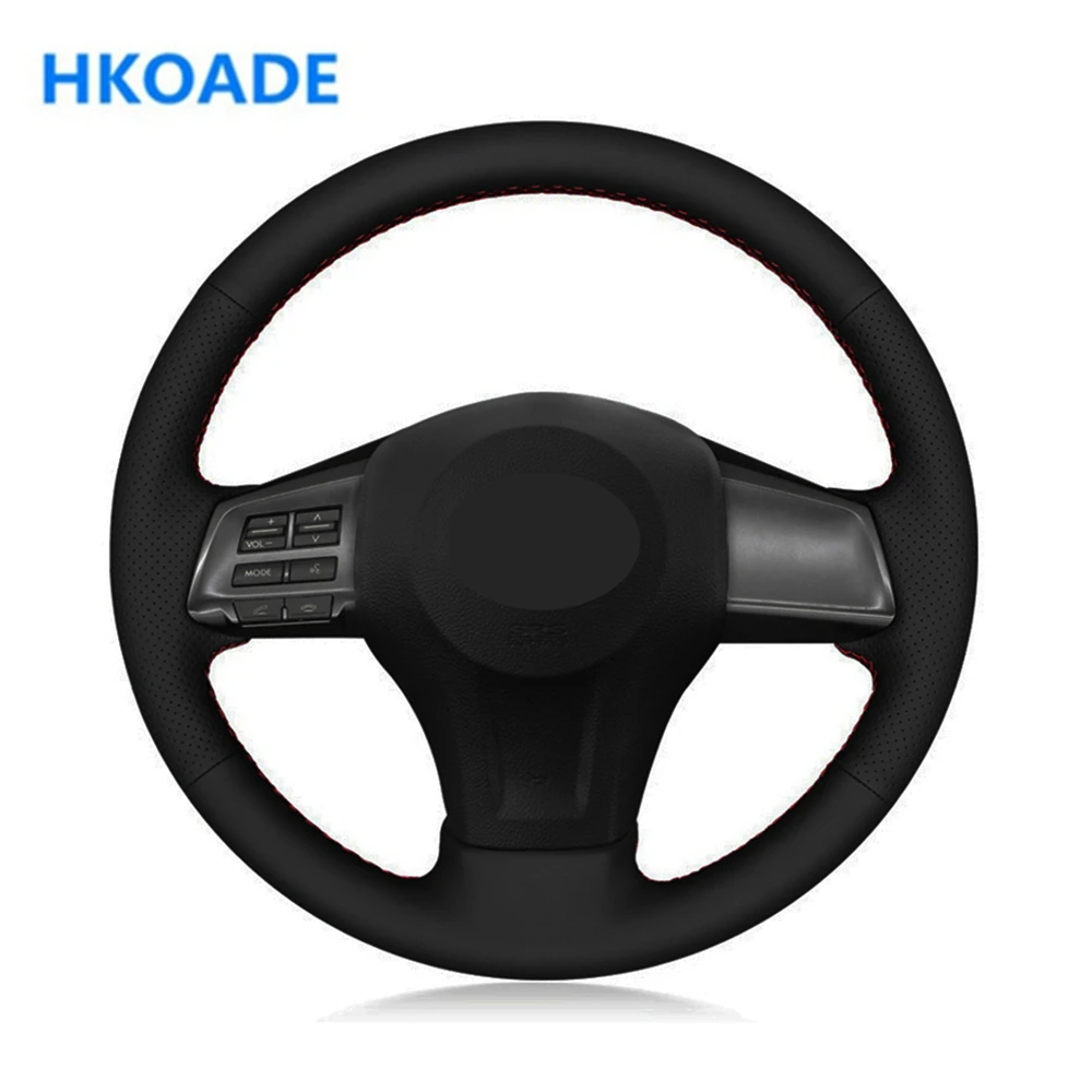 DIY черный чехол из искусственной кожи на руль для Subaru Forester 2013 2016 Legacy Outback 2012 2014 XV 2011