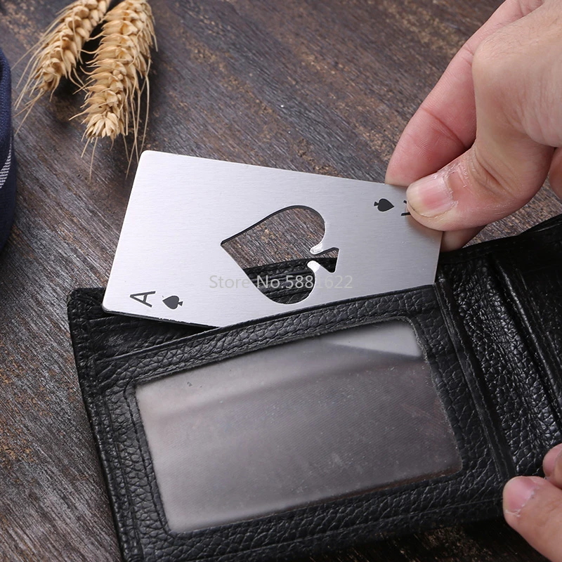 Черная/Серебристая открывалка в форме карты для пива винных банок