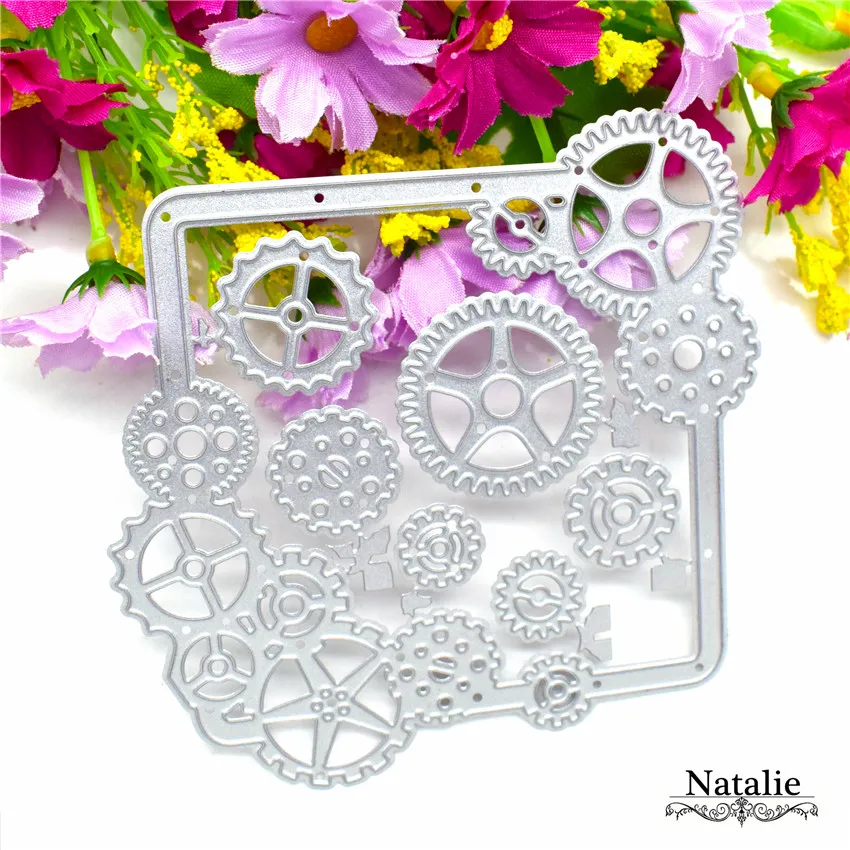 Часы высекающие шестерни рамка штампы трафарет для сделай сам скрапбукинг
