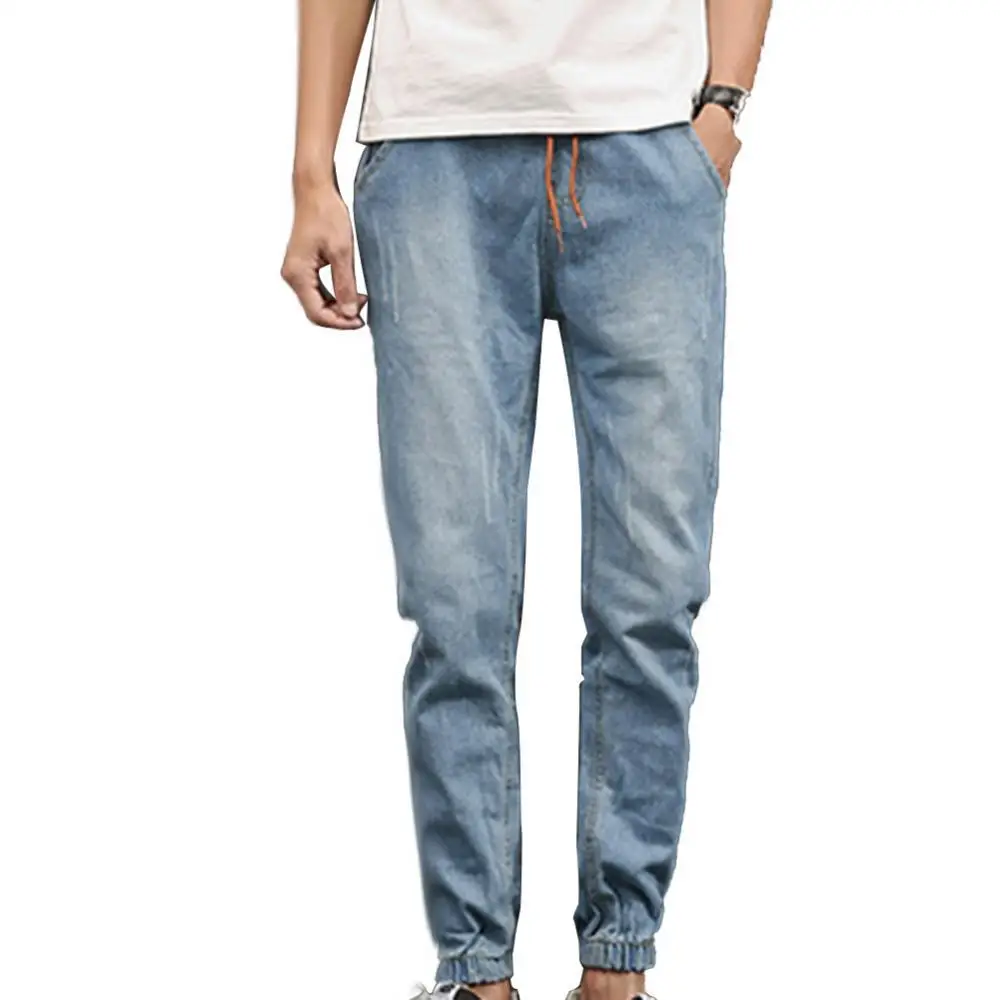 

70% Hot Sale Plus Size Fashion Casual Comfy Men Jogger Stretch Drawstring Waist Fit Long Pants JeansÂ Clothing For Mens