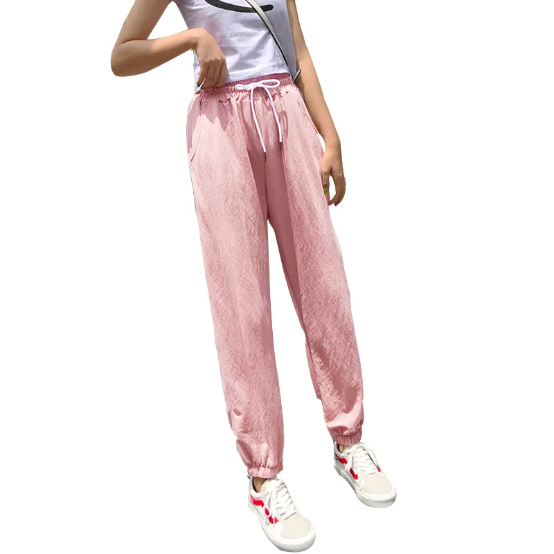 

Sports Pants Women's Pants Loose Beam Feet Large Size Capri Thin Type for Spring and Autumn Pipe Grandma Harem Pants