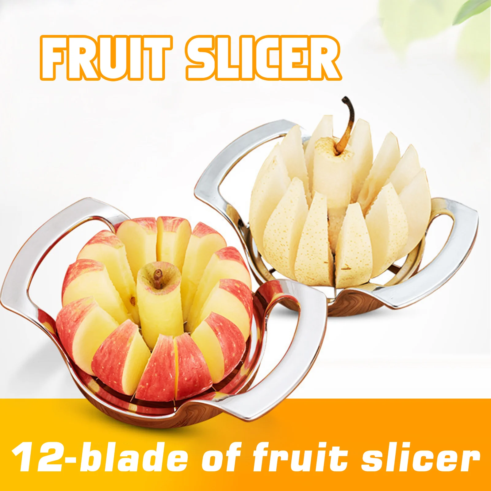 

Kitchen Tools Apple Slicer Stainless Steel Fruit Slicer Upgraded 12-Blade Apple Corer for Kitchen Non-slip Fruit Cutter Gadgets