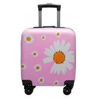 2021 leisure lovely small size portable cartoon flower trolley luggage travel carry on suitcase spinner wheels rolling luggage