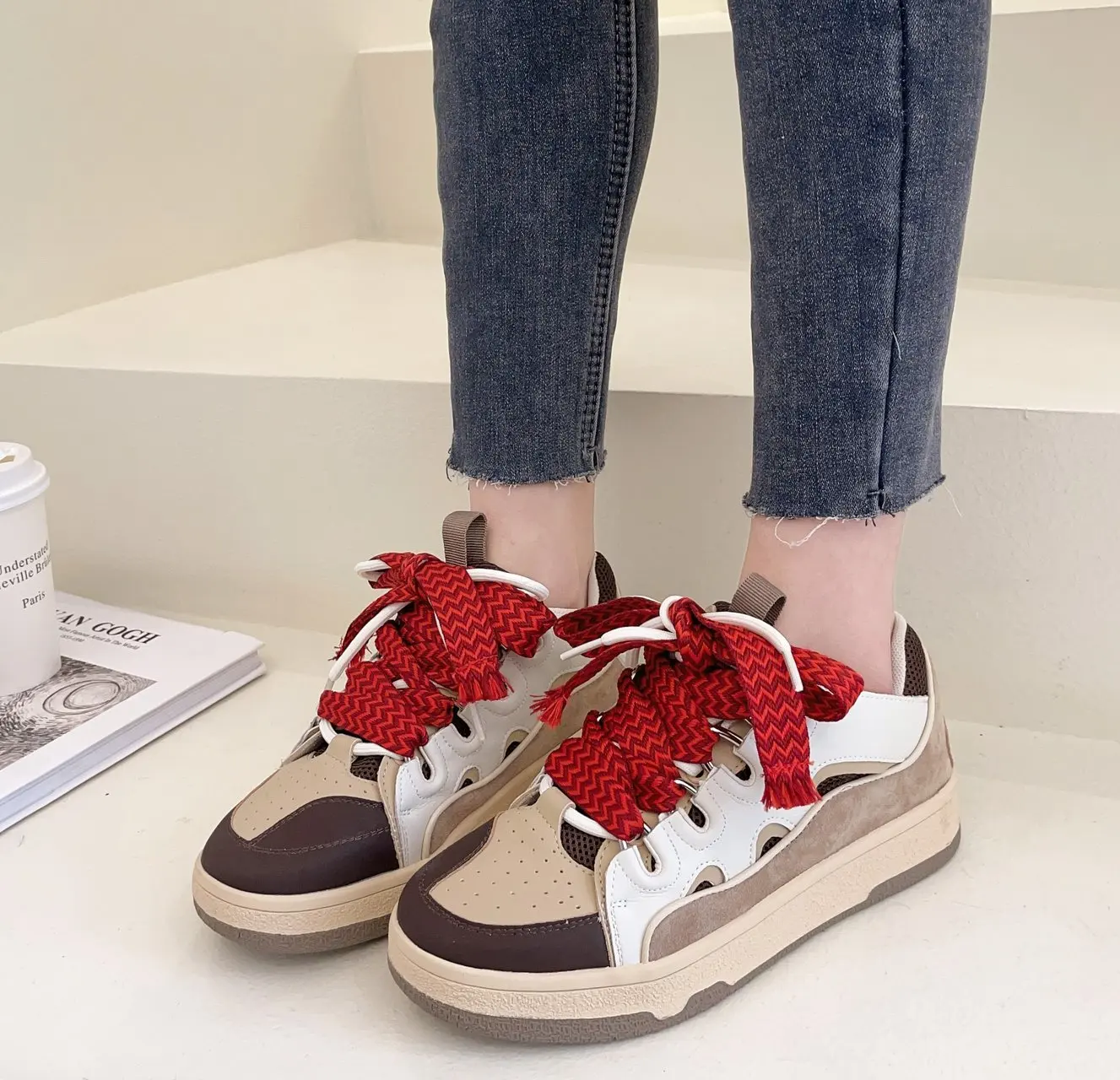 HQFZO дышащие сетчатые кроссовки на массивной подошве женские повседневные крутые