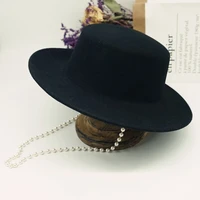 new wool felt black hat for women pearls cloche fedora hat wide brim winter hat ladies church party derby boater hat fashion