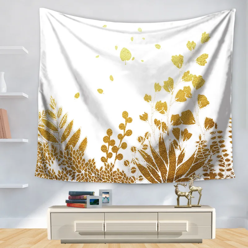 Золотые гобелены с листьями домашний декор настенная Подвеска для гостиной