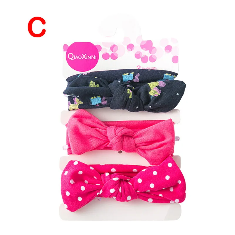 

Baby Accessories 3pcs/set Newborn Infant Baby Headbands Elastic Hair Bands Rabbit Ear Girl Turban Bow Print Floral Hairband