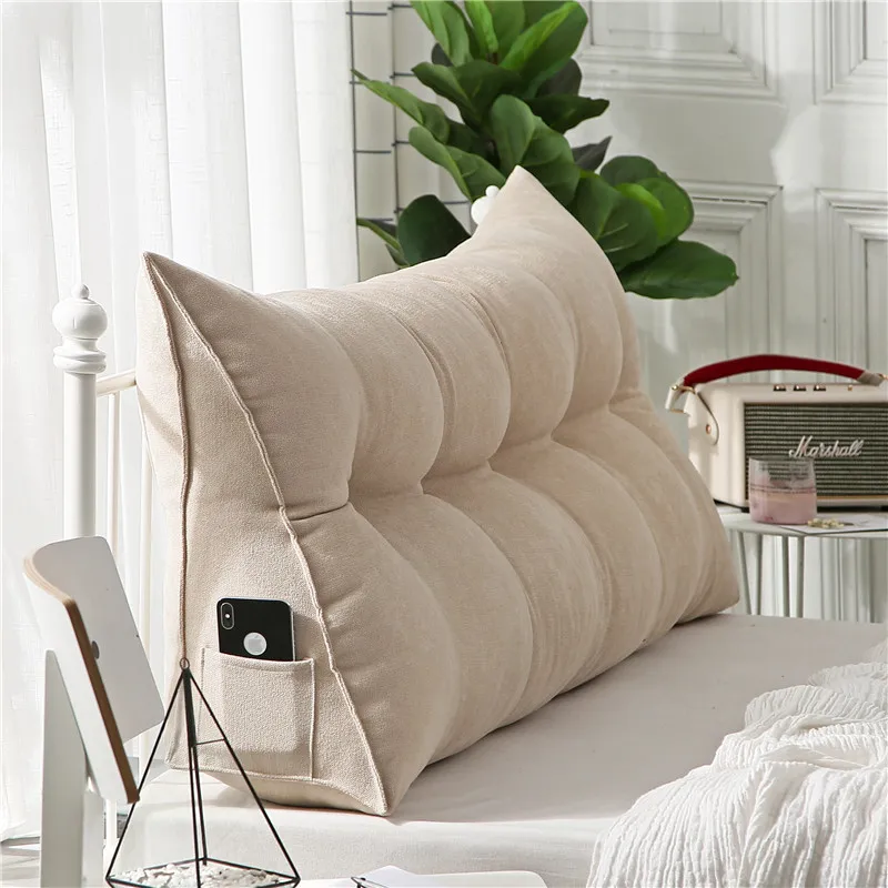 Korean Cushion for Car Seat Bedside Triangular Backrestpillow Double Sofa Large Removable Washable Bed Backrest 60kd139 | Дом и сад