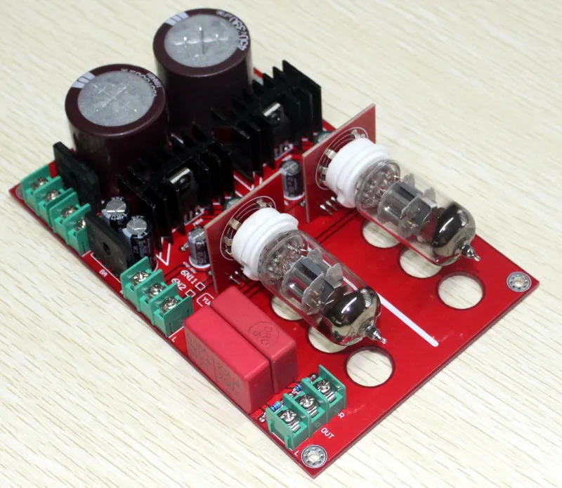

AC 50-110V or AC 6-12V 6N1 tube pre-amplifier board/using Weimar capacitive coupling capacitors with the top 1.8 UF amp board