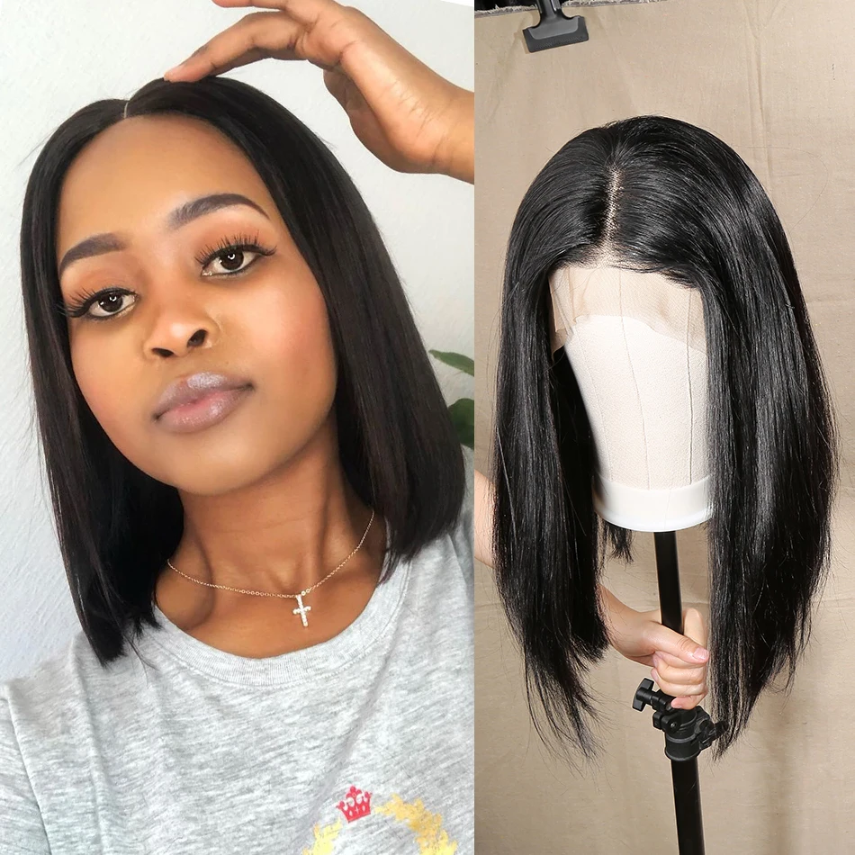Linksbeauty короткие парики боб бразильские волосы Реми могут быть окрашены 13*6 прямые