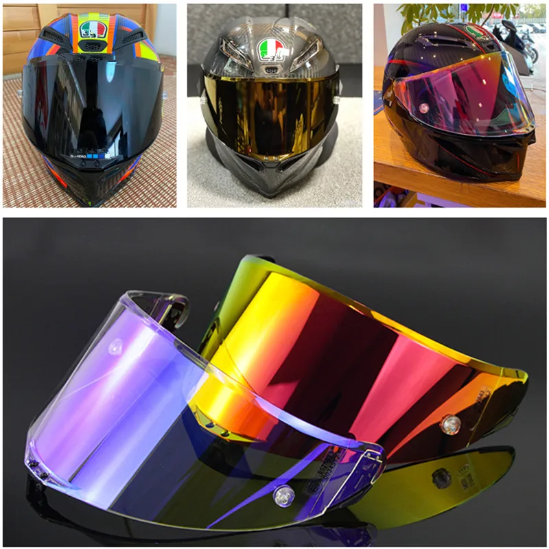 Anti-UV Motorcycle Helmet Visor Lens Shield Sun Fit for AGV Pista/Corsa Race 2 Transparent Smoke Colorful | Автомобили и