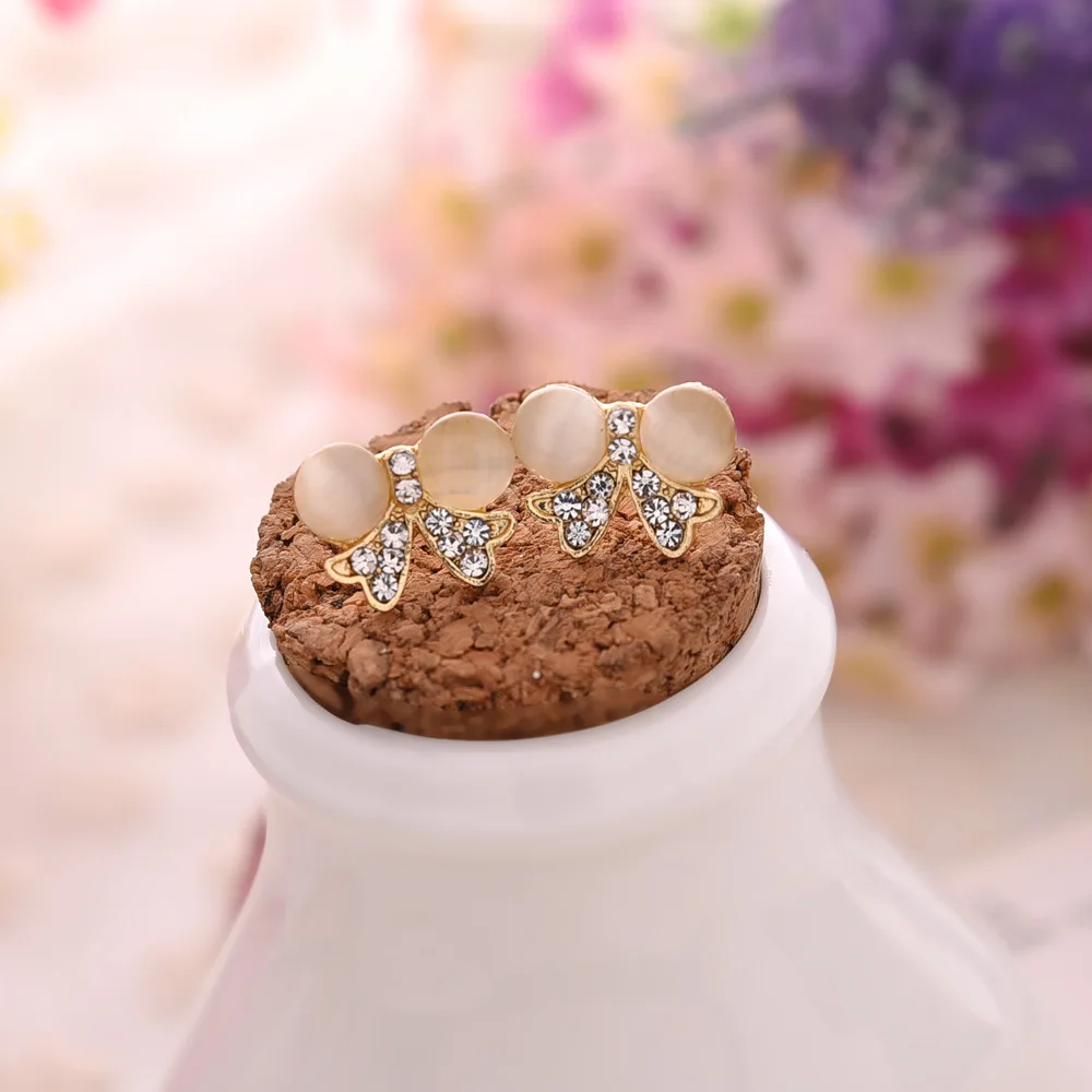 Новые модные ювелирные изделия серьги гвоздики золотистого цвета со стразами и