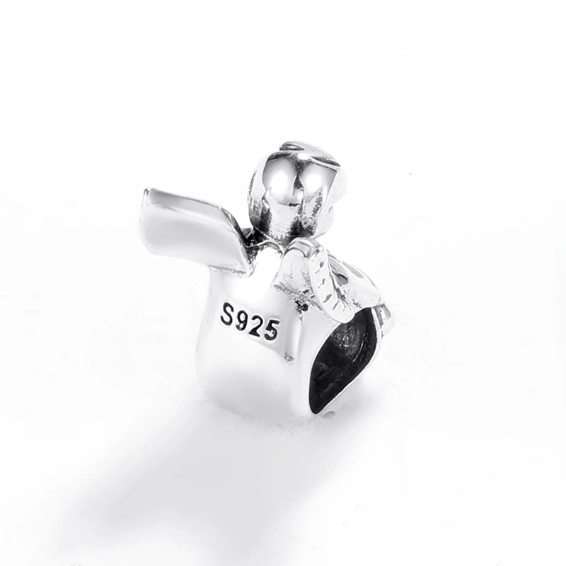 Созерцательный 925 пробы ангела серебряные крылья Ангела бусины очарование