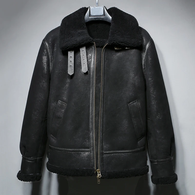 Denny &amp Dora новая мужская дубленка B3 короткая шуба черная кожаная куртка мужские