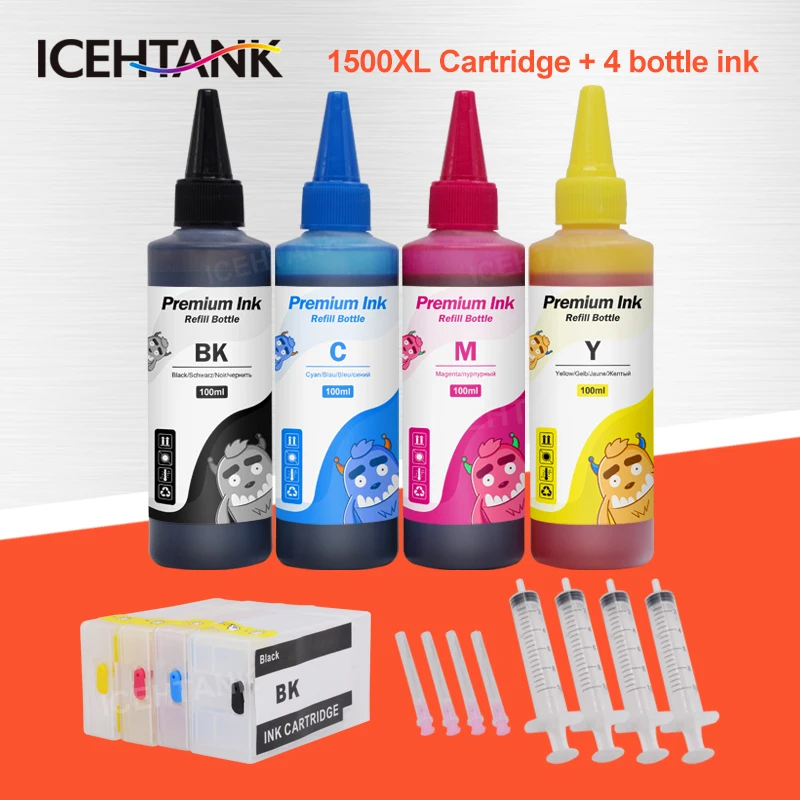 

ICEHTANK PGI-1500XL Ink Cartridge + 4×100ml Bottle Ink Compatible For Canon PGI 1500 MAXIFY MB2050 MB2150 MB2350 MB2750 Printers