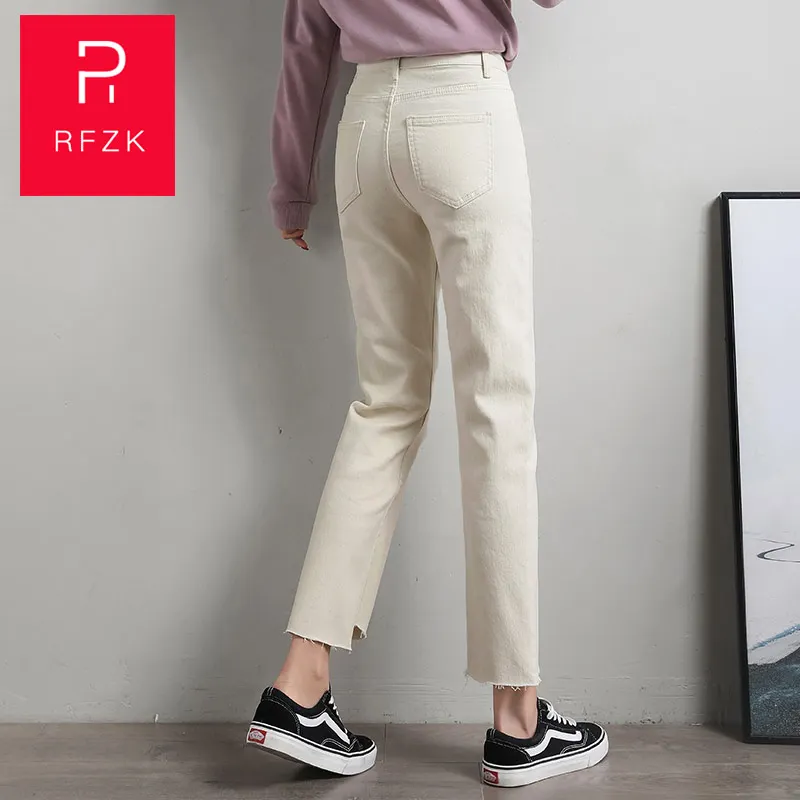 Rfzk женские джинсы с высокой талией одежда для мам белые винтажные 2020 весенние
