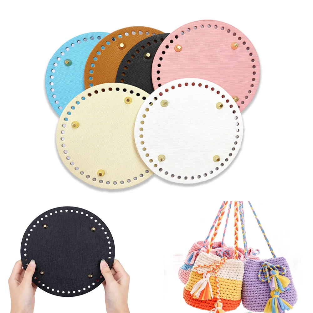 

15*15cm Round Bottom For Knitting Bag Pu Leather Rivet Women Bags Handmade Diy Bag Accessories Diy Crochet Bag Bottom