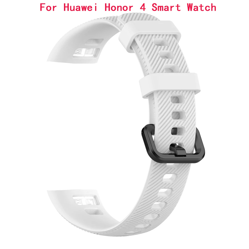 White Для huawei Honor 4 ремешок силиконовый браслет ремешок спортивный сменный водонепроницаемый браслет с инструментом для huawei Honor 3 умные часы - Цвет: White