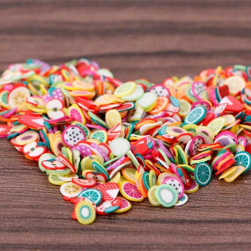 1000 шт./пакет 3D фруктовая форма меха полимерная глина сделай сам дизайн ногтей