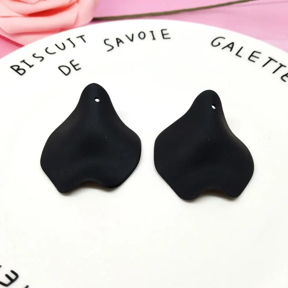 24 мм 4 шт.: Качественные смолы Роза лепестки Листья серьги небольшой кулон ручной