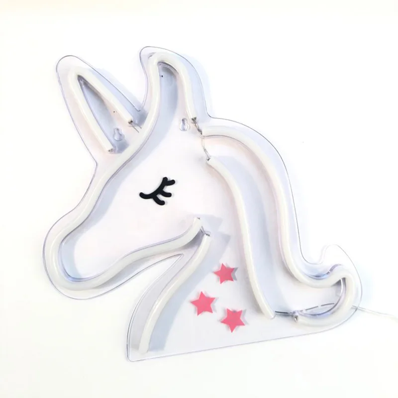 

Cross-border ins led neon acrylic backboard animal head unicorn shape lamp interior decoration atmosphere lamp