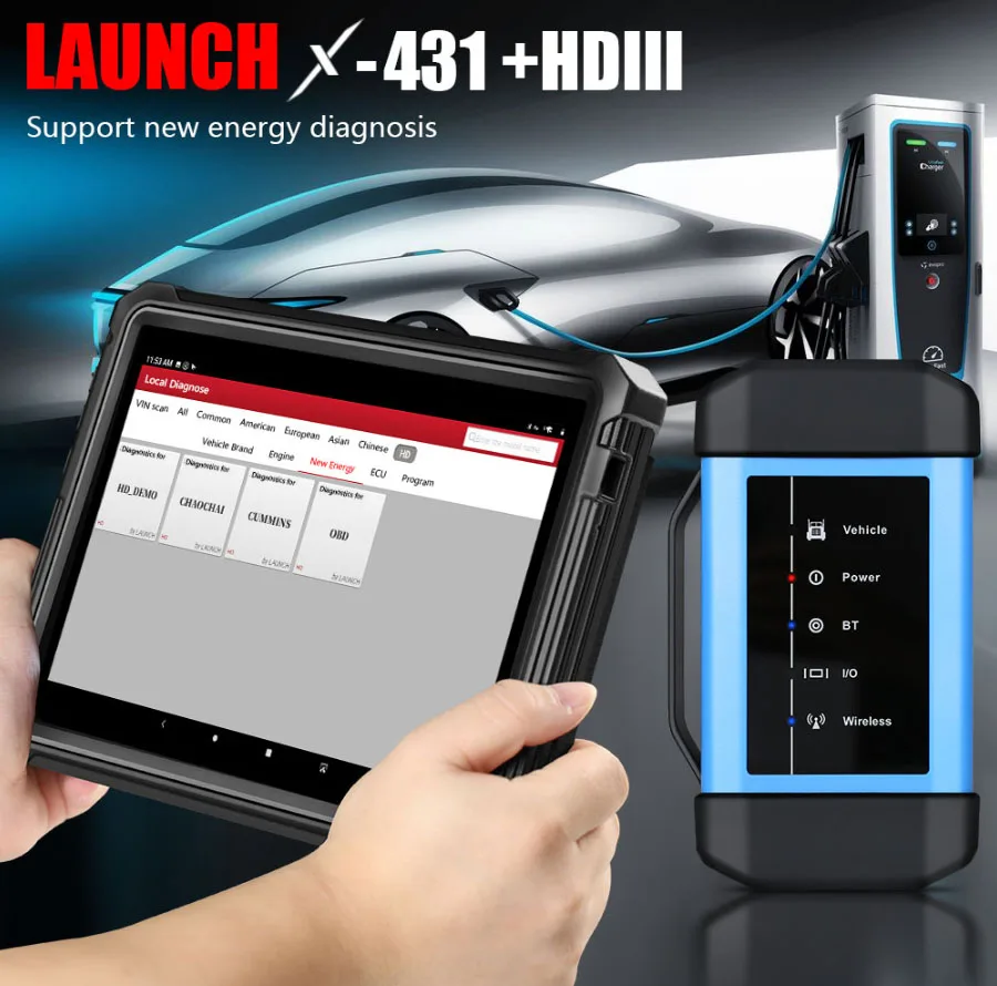 Оригинальный диагностический инструмент Launch X431 V + HD3 Wifi/Bluetooth для тяжелых