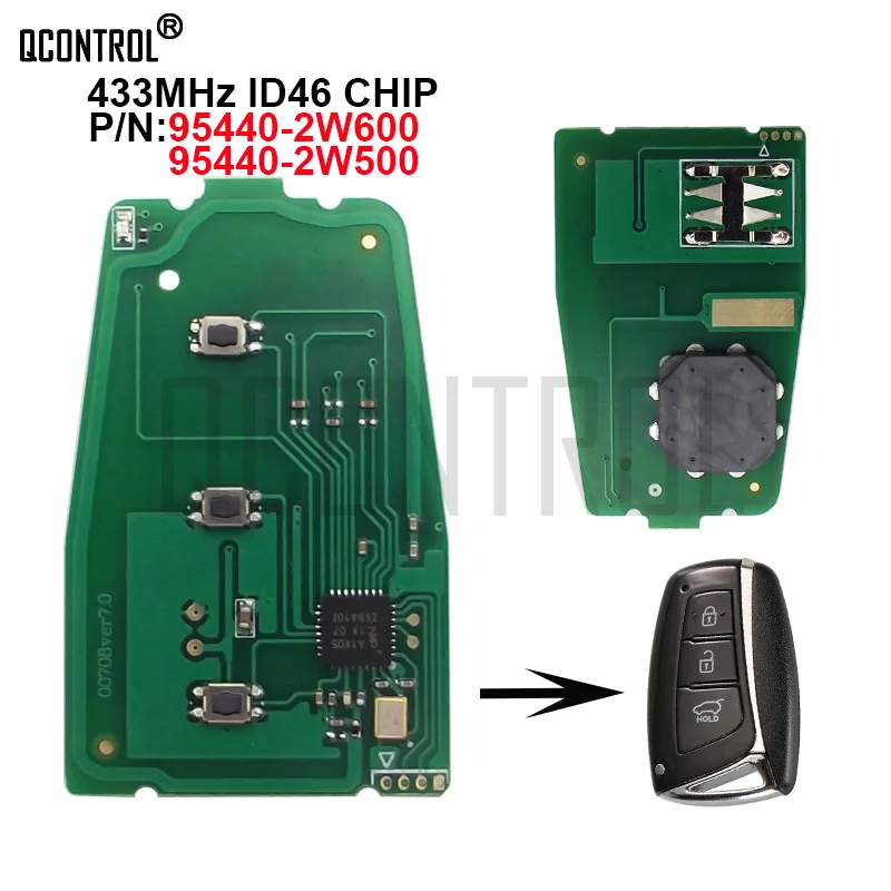 QCONTROL Автомобильная плата дистанционного ключа с чипом ID46 для HYUNDAI new Santa fe IX45 PCF7945