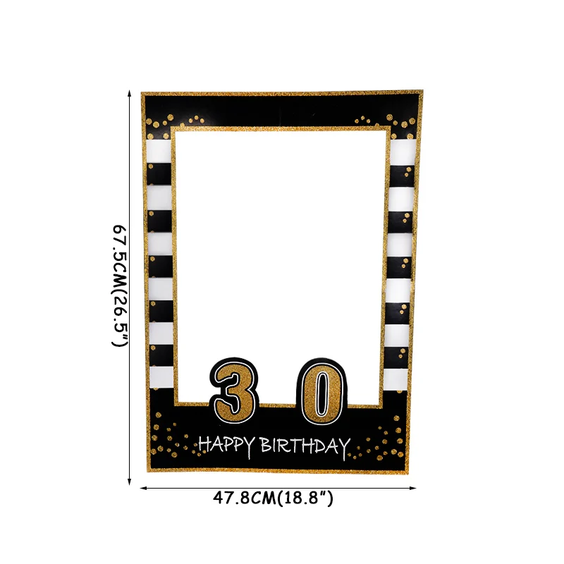 30 photo frame WEIGAO 30/40/50/60th с днем рождения реквизит для фотосессии День рождения украшения для взрослых большой 30th вечерние Декор Globos товары для дня рождения - Цвет: 30 photo frame