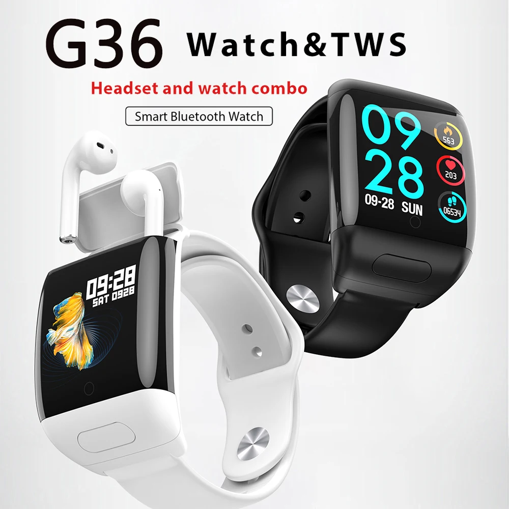 

G36 Wireless fone de ouvido Bluetooth Smart Watch Earphones auriculares ecouteur Handfree Earbuds Watch Consumer Electronics