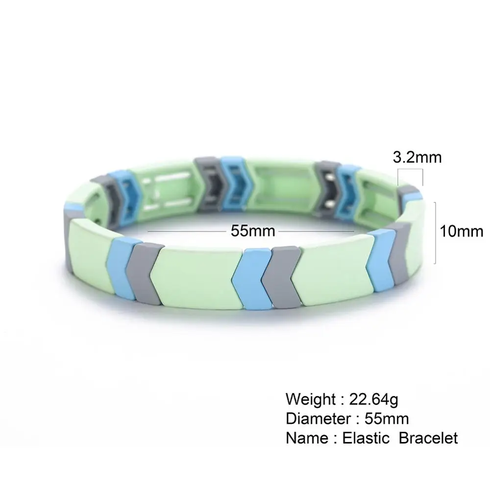 Skyrim богемный эмалевый сплав эластичный стрейч браслет Бохо розовый зеленый