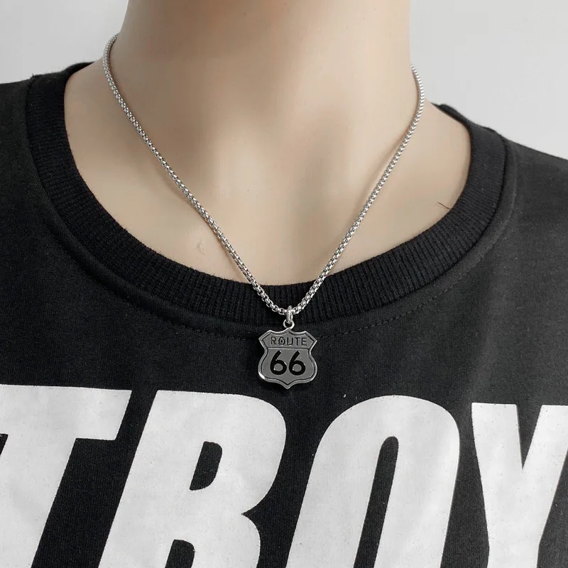 Колье с подвеской из нержавеющей стали 316L в стиле ретро 66 знаками | Украшения и