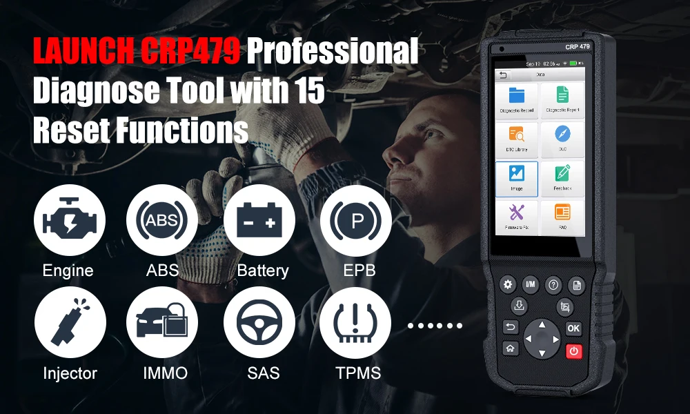 Launch X431 CRP479 OBD2 автоматический сканер EPB SAS ABS DPF Сброс масла OBD 2 диагностический инструмент для автомобиля сенсорный экран OBD2 сканер Launch