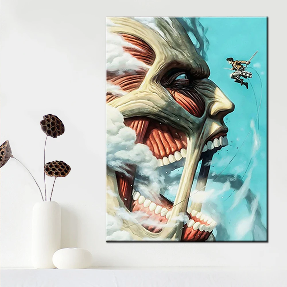 Сапоги для косплея Shingeki No Kyojin Аниме атака на постер Titan Холст Wall Art Украшение