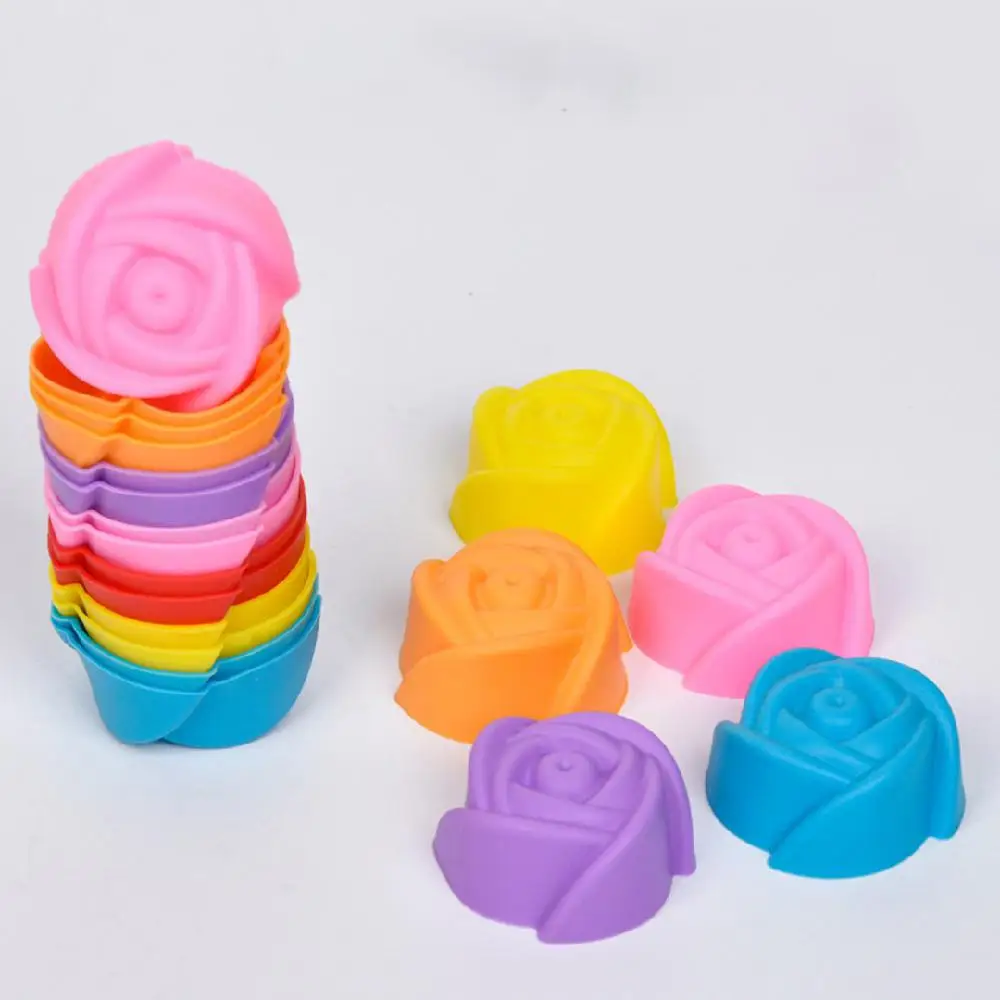 Роза дизайн выпечки мини формочки для маффинов Многоразовые безопасные