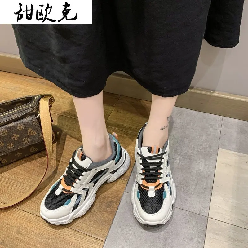 

New Fashion Mesh Breathable Women Casual Shoes Comfortable 2021 Spring Women Sneakers Platform Round Toe Walking Women Shoes