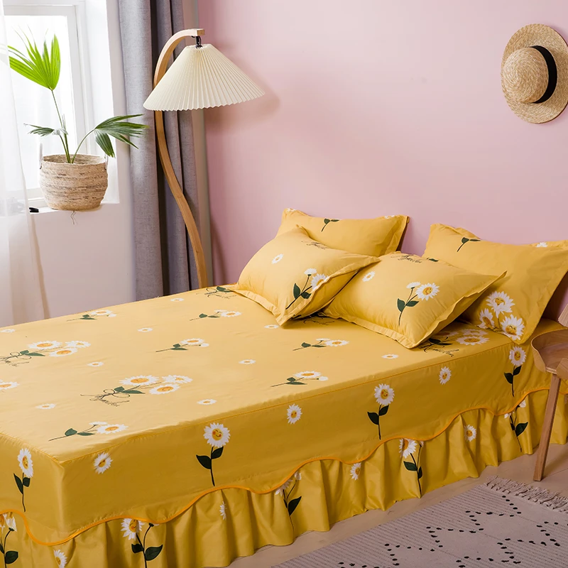 Желтый узор в виде подсолнуха Домашние Нескользящие тапочки кроватный подзор