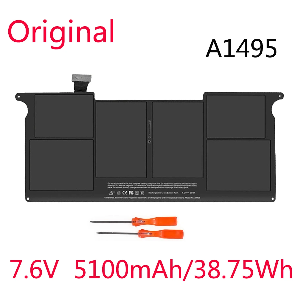 

A1495 Original Battery For APPLE Macbook Air 11" Inch A1465 A1370 Mid 2011 2012 2013 Early 2014 7.6V 38.75Wh