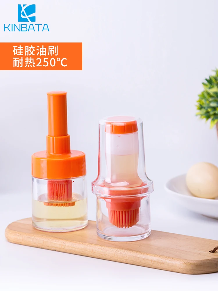 

Japanese kitchen oil brush high temperature barbecue oiling brush small silicone oiling brush pot