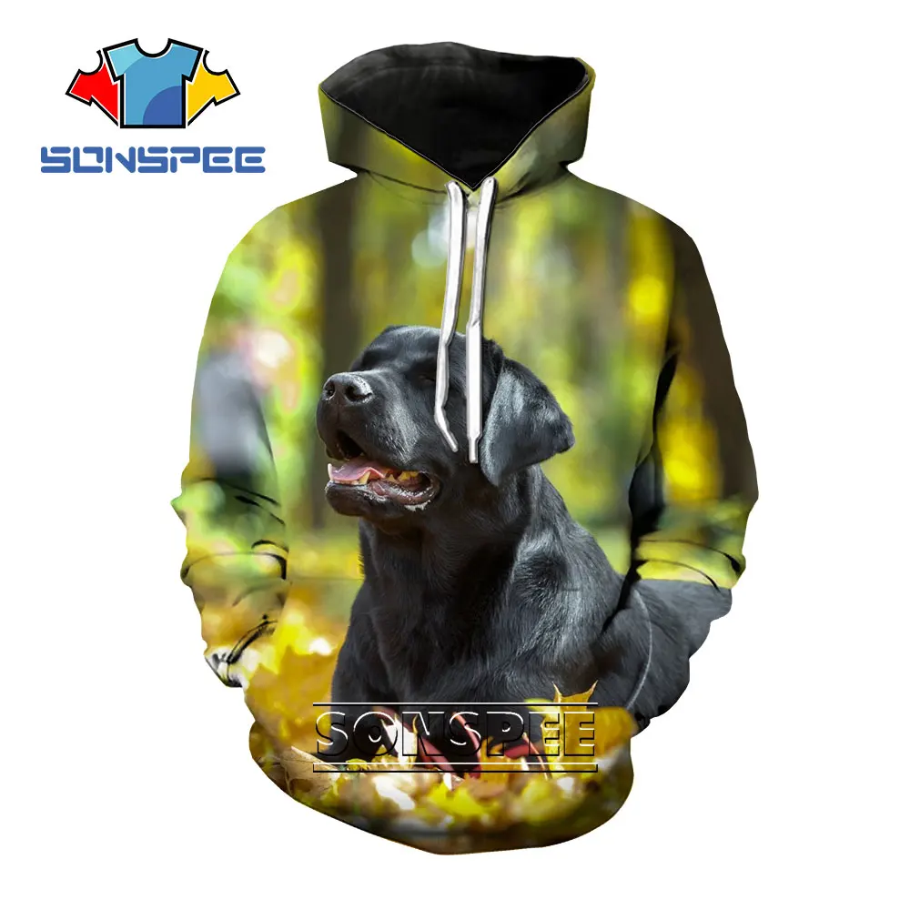 

SONSPEE Pet Dog Retriever Labrador Golden Animal Hoodie 3D Print Fashion Harajuku Sweatshirt Men Women Long Sleeve Pullover Tops