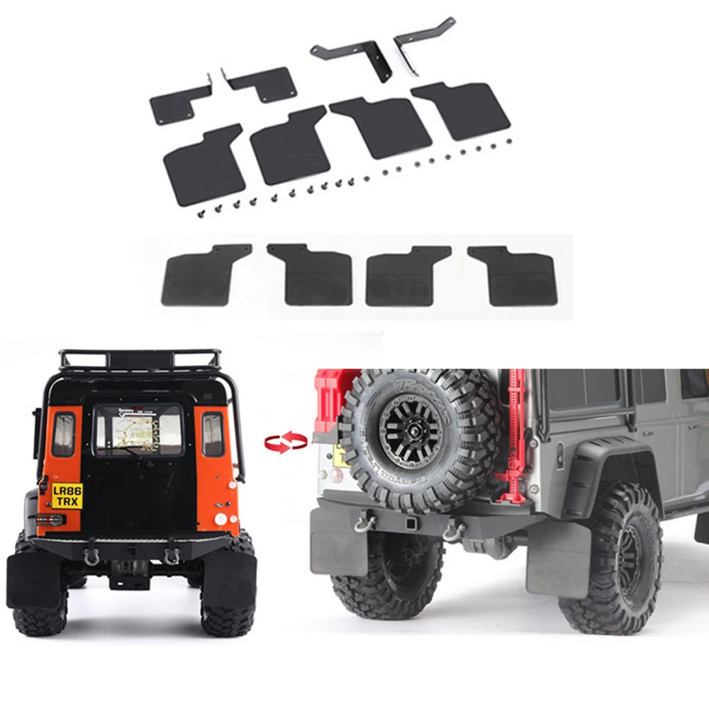 

Front Rear Dustproof Rubber Mudguard fender Metal Bracket for TRAXXAS TRX4 TRX-4 D90 D110 Crawler Upgrade Accessories