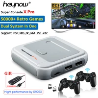heynow amlogic s905x wifi 4k hd super console x pro 50 emulator 50000 games retro mini tv box video game player for ps1n64dc