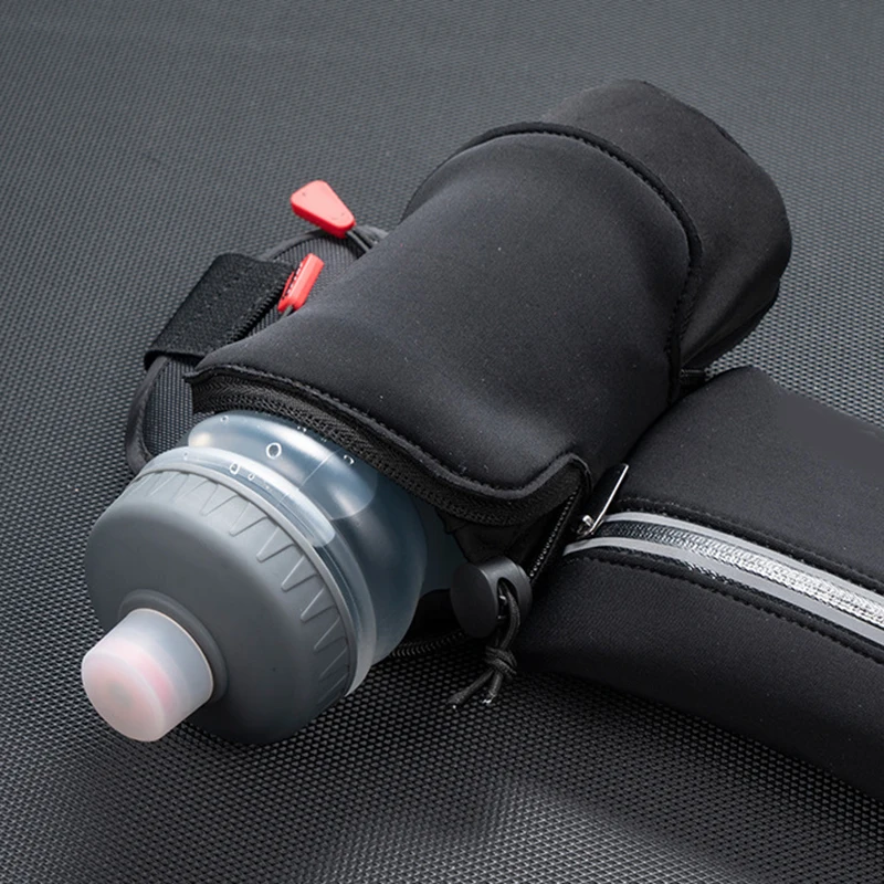 Running Belt Waist Pack With Foldable Water Bottle Holder Adjustable Elastic Strap Water Resistant Phone Holder Bag BHD2