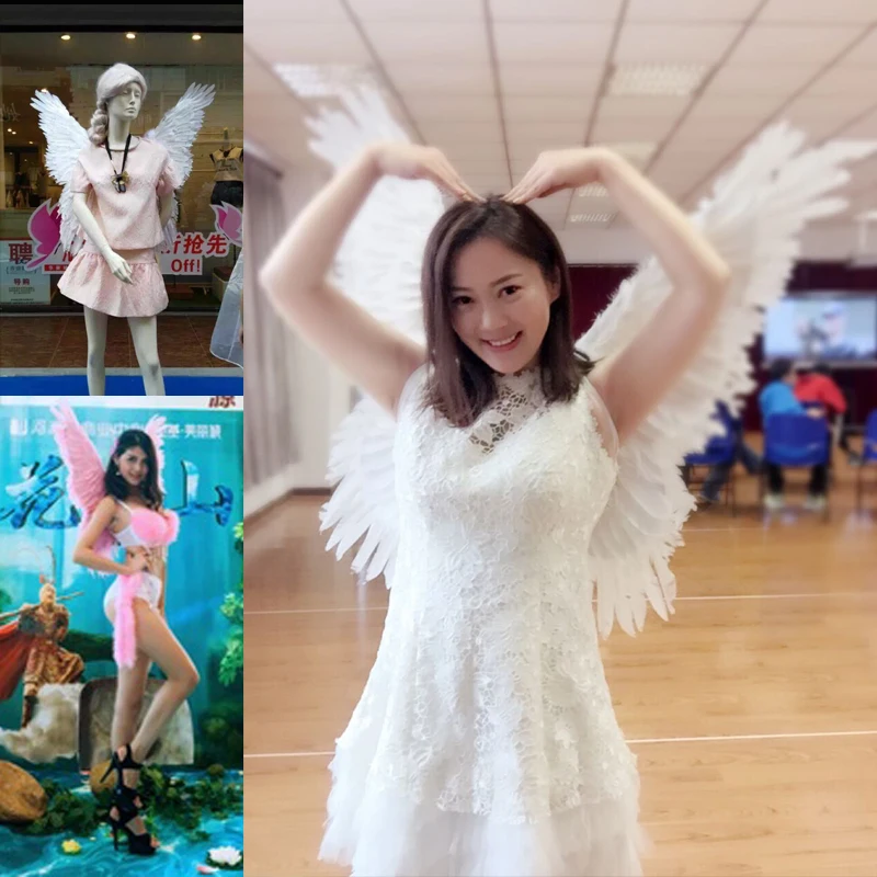 Женские крылья косплея для больших углов, декорации на сцене, свадебные торжества, костюм Хэллоуина, перья дьявола.