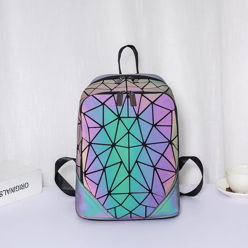

Women'Bags PU Luminous Girls Racksack Fashion Large Capacity Backpacks for Female Male