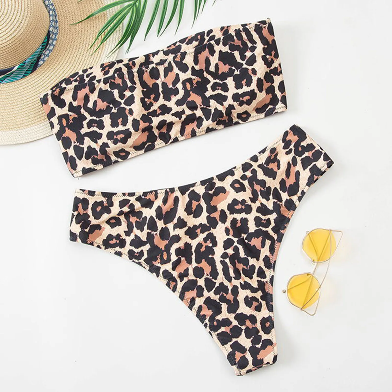 

Купальник-бикини женский, с леопардовым принтом, со средней талией, A50, 2021