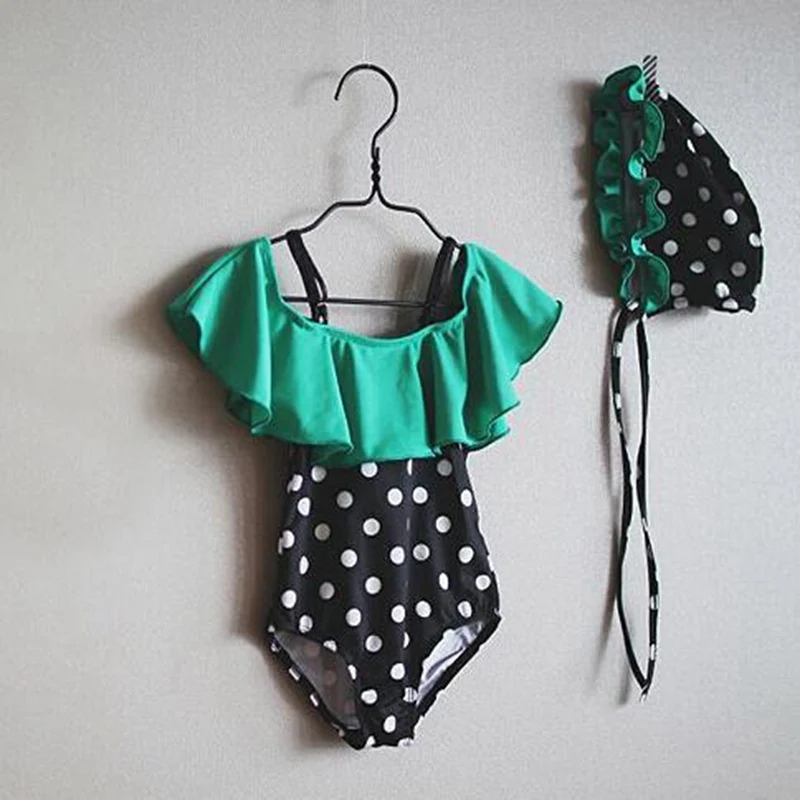 

Купальник детский, для девочек, 2 шт., с шапочкой